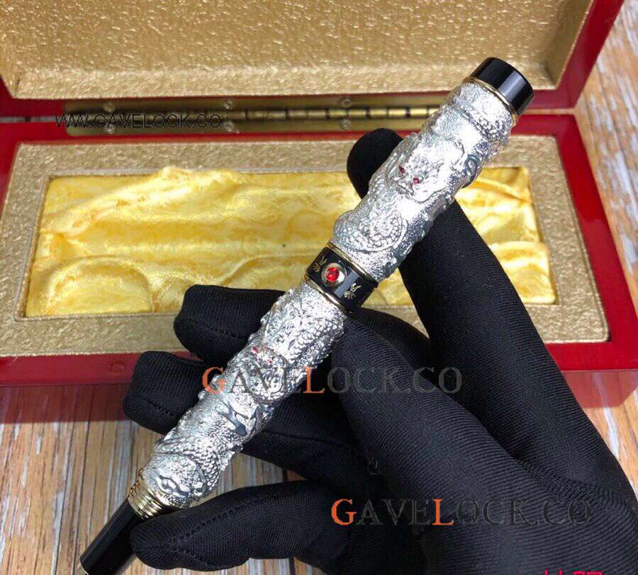 Luxury Jinhao Silver Double Dragon Rollerball Pen Heavy Pen - Click Image to Close